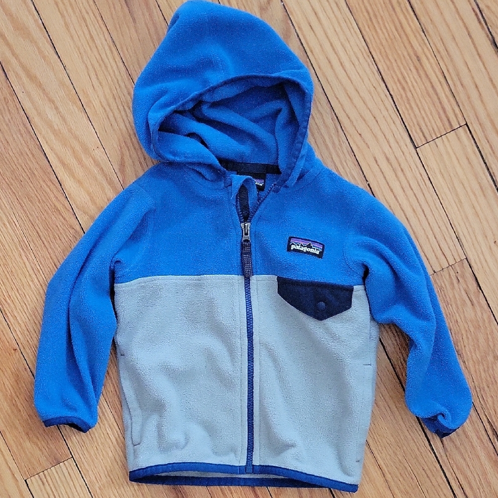 Patagonia Kids Blue and Gray Hoodie
